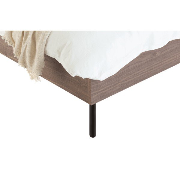 Tapecirani/od iverice bračni krevet u dekoru oraha s podnicom 160x200 cm u tamnoj prirodnoj boji Streiko – noo.ma-image-4