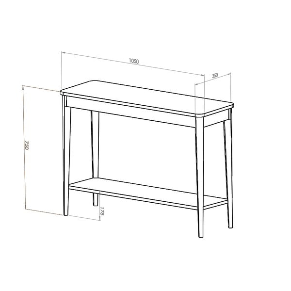 Tamno sivi konzolni stol Ragaba Ashme širine 85 cm-image-1