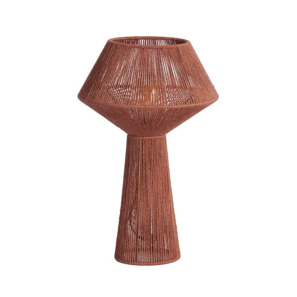 Crvena stolna lampa sa sjenilom od jute (visina 47 cm) Fugia – Light & Living