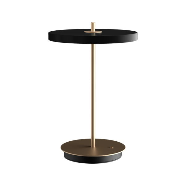 Crna LED stolna lampa s mogućnosti zatamnjivanja s metalnim sjenilom (visina 31 cm) Asteria Move – UMAGE