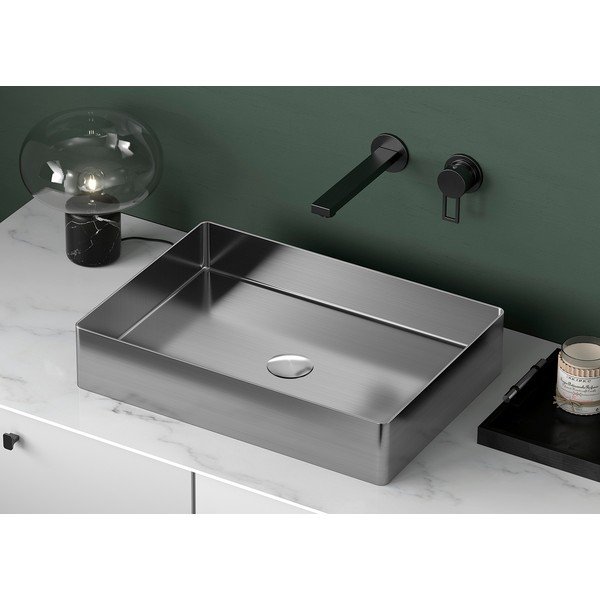 Umivaonik od nehrđajućeg čelika u srebrnoj boji 50x35 cm Aurum – Sapho-image-1