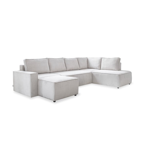 Bijela sklopiva kutna garnitura od samta (s desnim kutom/u obliku slova "U") Brave Dave – Miuform