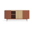 Ciglasta/u prirodnoj boji niska komoda u dekoru hrasta 180x78 cm Otto – Teulat