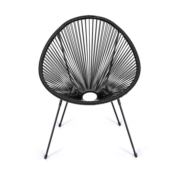 Crna vrtna fotelja od umjetnog ratana Bonami Selection Avocado