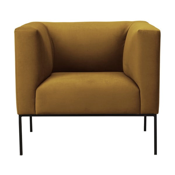 Žuta baršunasta fotelja Windsor & Co Sofas Neptune