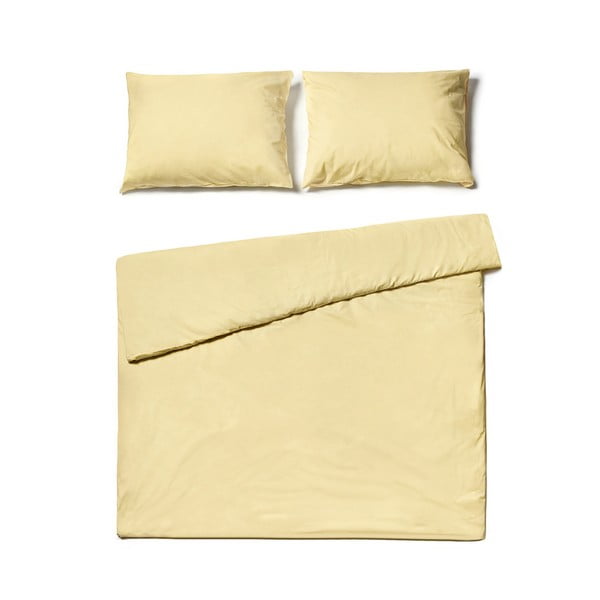 Vanilija žuta pamučna posteljina za bračni krevet Bonami Selection, 200 x 220 cm