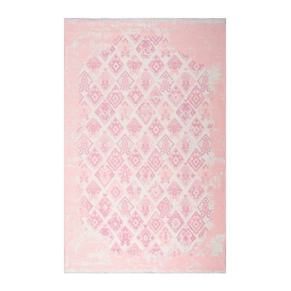 Dvostrani bijelo-ružičasti tepih Vitaus Nunna, 125 x 180 cm
