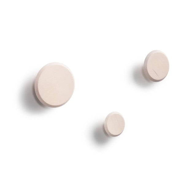 Drvene zidne kuke u setu 3 kom u prirodnoj boji Nadua – Kave Home