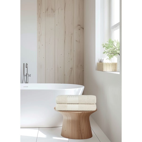 Bež pamučni ručnici u setu 2 kom od frotira 70x140 cm – Good Morning-image-1