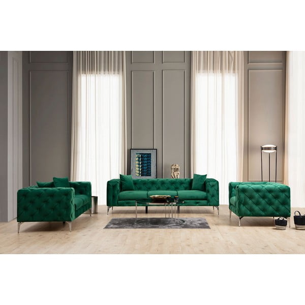 Tamno zelena baršunasti sofa 237 cm Como – Artie-image-3