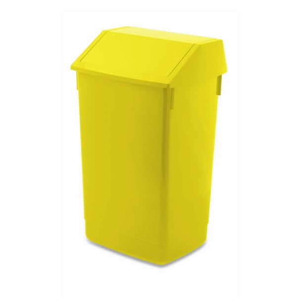 Žuti koš za smeće s poklopcem na klik Addis, 41 x 33,5 x 68 cm