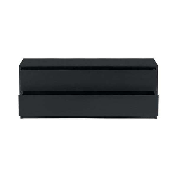 Crna modularna TV komoda od masivnog bora 100x40 cm Finca – WOOOD-image-2