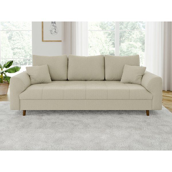 Bež sofa od samta 210 cm Ariella – Ropez-image-1