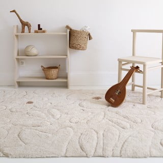 Krem periv/ručno rađen pamučan dječji tepih 120x180 cm Gentle Flora – Nattiot