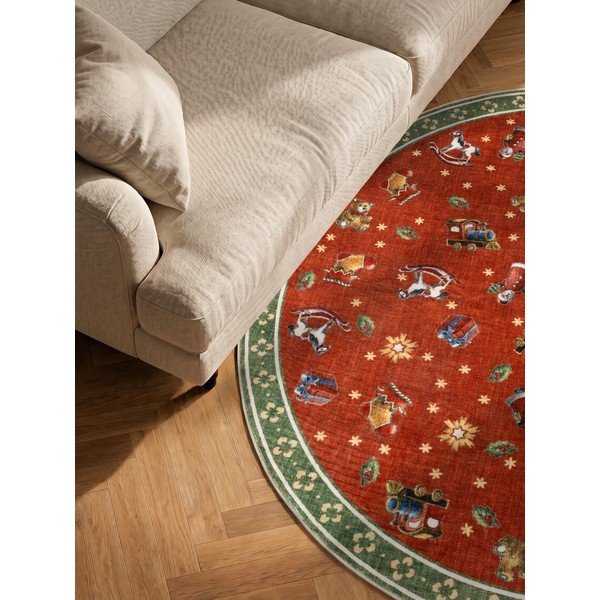 Crveni/zeleni okrugao tepih s božićnim motivom ø 200 cm Toy's Delight Nostalgic Noel Red Green – Villeroy&Boch-image-3