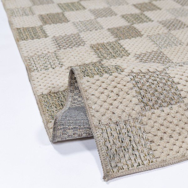 Zelena periva staza od mješavine pamuka 80x230 cm Muted Checkerboard – Flair Rugs-image-3