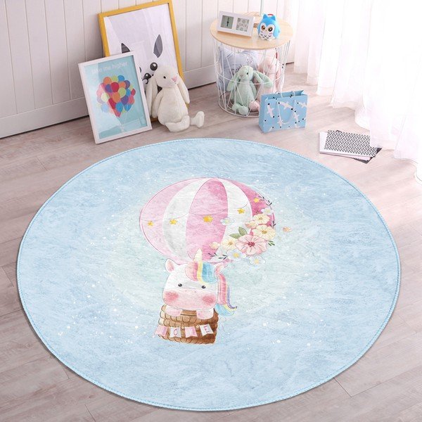 Svijetlo plavi dječji tepih ø 100 cm Comfort – Mila Home-image-2