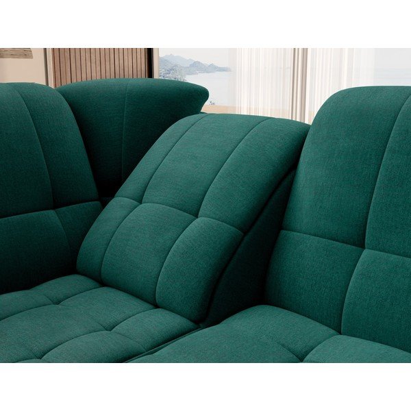 Zelena baršunasti sklopiva/s prostorom za odlaganje kutna garnitura (s lijevim kutom/u obliku slova L) Sado – ELTAP-image-1