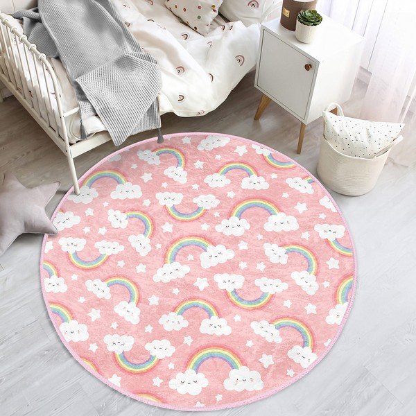 Ružičasti dječji tepih ø 120 cm Comfort – Mila Home-image-1