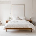 Bijela posteljina za bračni krevet od mješavine lana 200x200 cm – Linen Tales