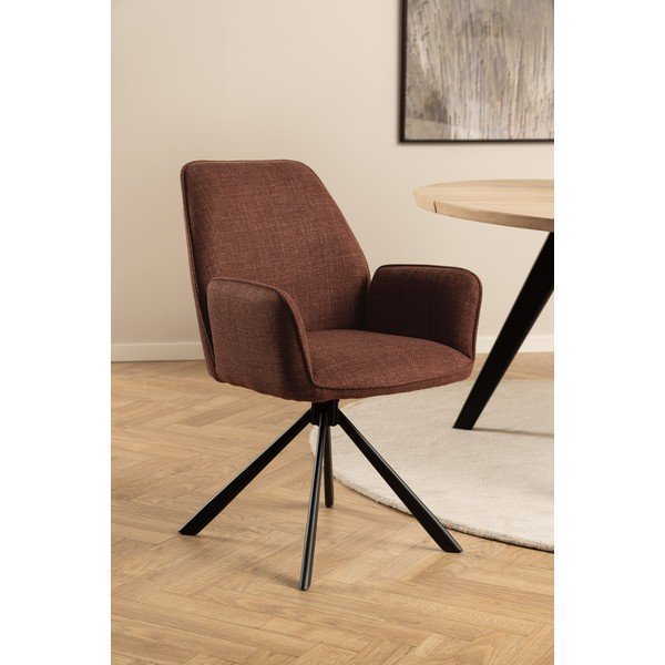 Ciglaste podstavljene blagovaonske stolice u setu s naslonima za ruke 2 kom Glenda – Actona-image-1