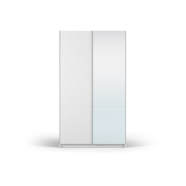Bijeli ormar s ogledalom i kliznim vratima 122x215 cm Lisburn - Cosmopolitan Design