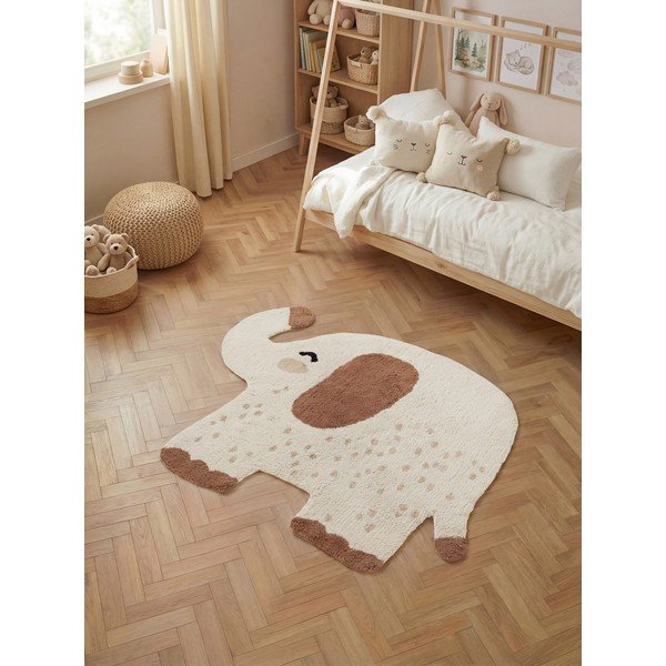 Smeđi/krem periv/ručno rađen pamučan dječji tepih 95x120 cm Snuggle Emmi – Hanse Home-image-1