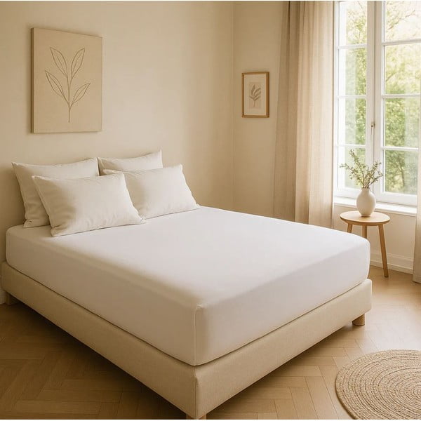 Bijela plahta s gumom od renforce pamuka 200x140 cm Ranforce – Mila Home Luxury-image-4