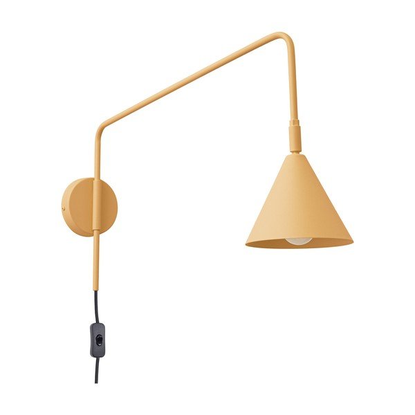 Žuta  zidna lampa s utikačem ø 14 cm Zylo – Sollux