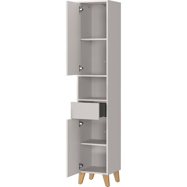 Krem visok kupaonski ormarić u mat dekoru 33x181 cm Arnea – Germania-image-3