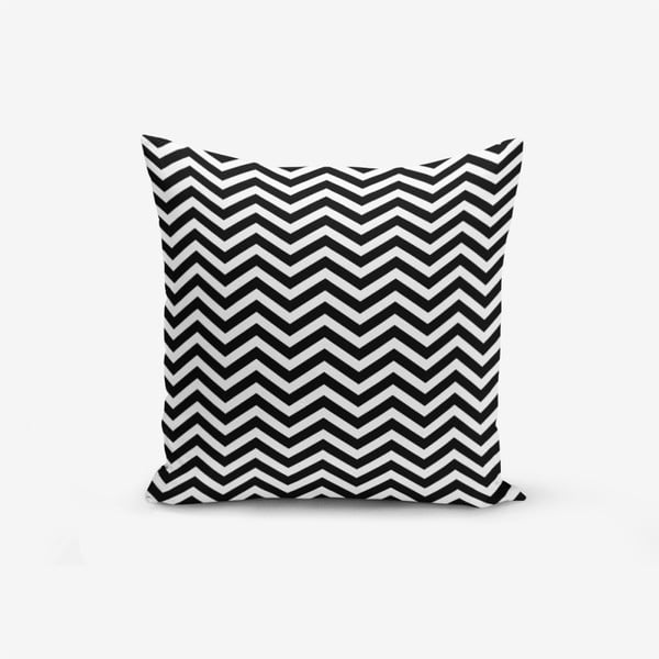Crno-bjela jastučnica s primjesom pamuka Minimalist Cushion Covers Stardust, 45 x 45 cm