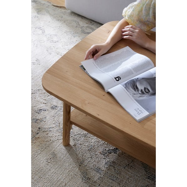 Stolić za kavu od punog hrasta u prirodnoj boji 60x100 cm Twig – The Beds-image-4