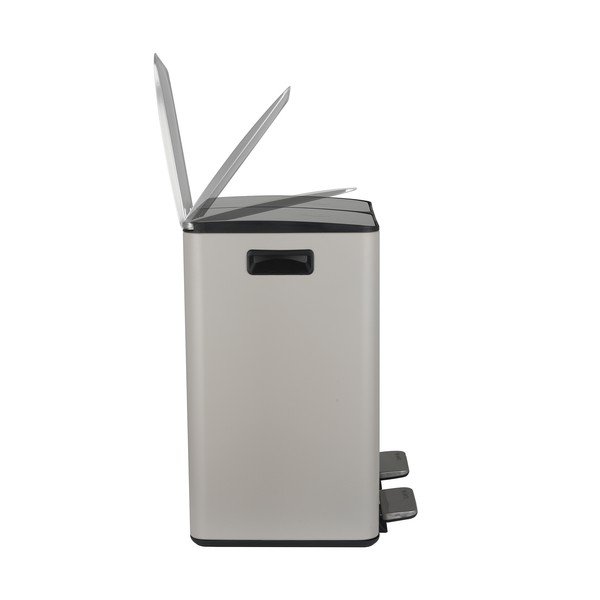 Smeđe-siva željezna kanta za smeće 2x20 l za odvojeni otpad/s pedalom   Aliya – Spirella-image-4