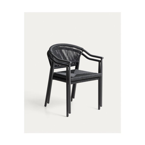 Tamno siva vrtna stolica od ratana Livadia – Kave Home-image-2