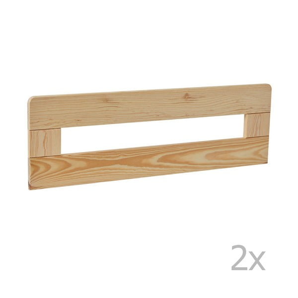 Set od 2 smeđe drvene pregrade za dječji krevetić Pinio Simple, 160 x 70 cm