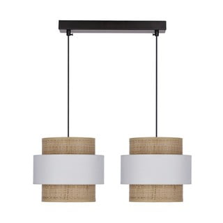 Bijela/u prirodnoj boji viseća svjetiljka sa sjenilom od ratana ø 20 cm Rattan – Candellux Lighting