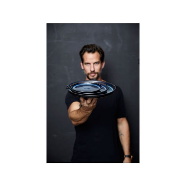 Crni/plavi desertni tanjur od kamenine ø 17 cm Gastro Dark Blue/Black – Bitz-image-4