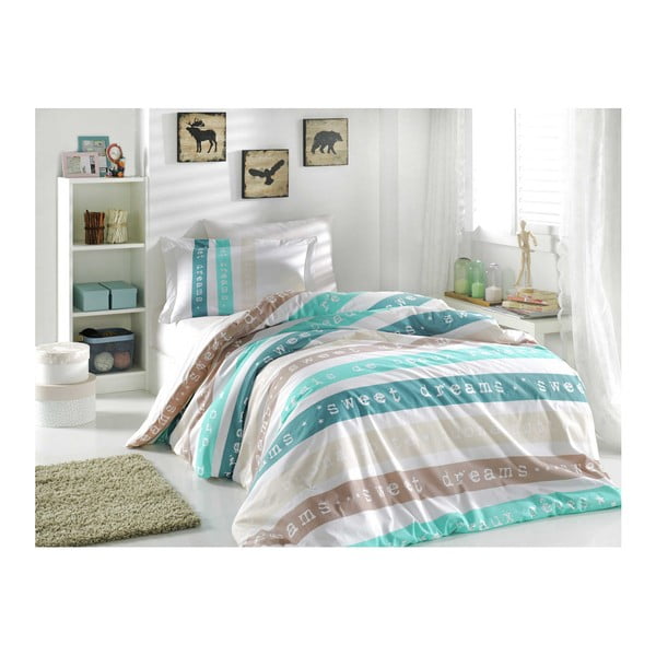 Pamučna posteljina od poplina s plahtama za krevet za jednu osobu Delimano, 160 x 220 cm