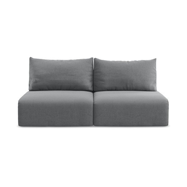 Siva baršunasti sklopiva/s prostorom za odlaganje sofa 216 cm Kalena – Makamii