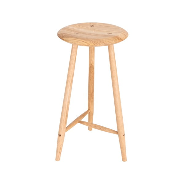 Barska stolica od punog hrasta u prirodnoj boji (visine sjedala 65 cm) Blanc – Gazzda-image-3