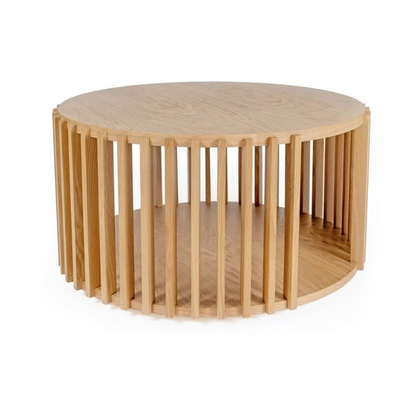 Stolić za kavu od hrastovine Oakman Drum, ø 83 cm-image-3