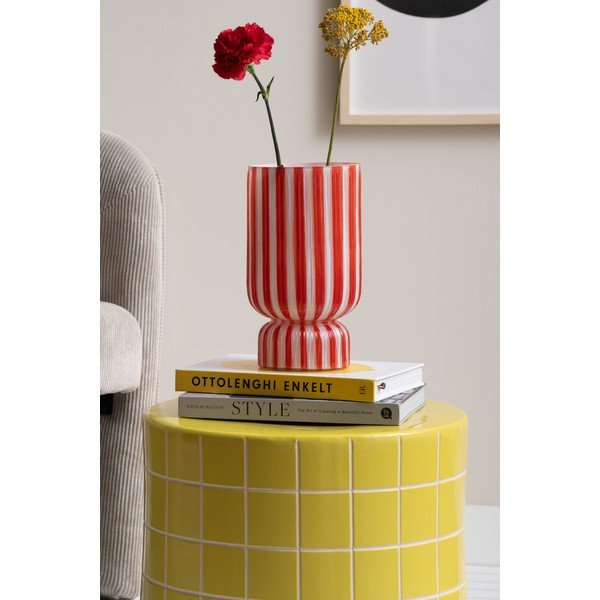 Crvena staklena vaza (visina 26 cm) Rayado Retro – PT LIVING-image-1