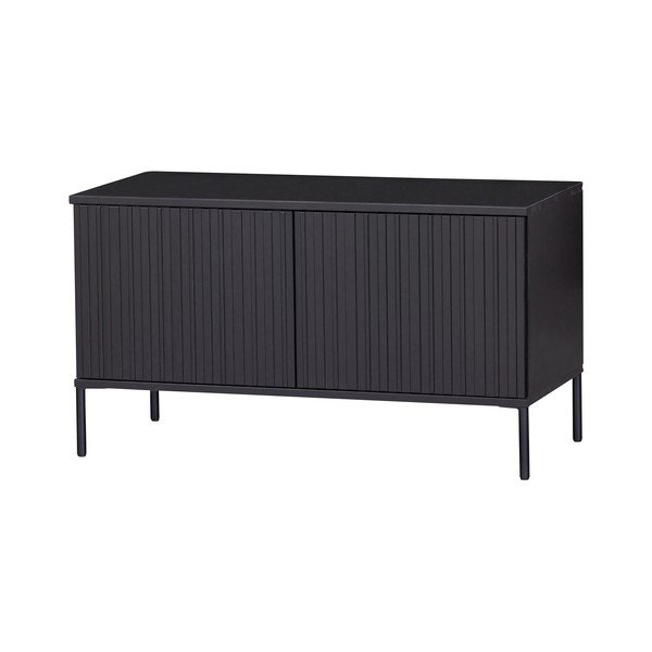 Crna TV komoda od masivnog bora 100x56x44 cm Gravure – WOOOD-image-2