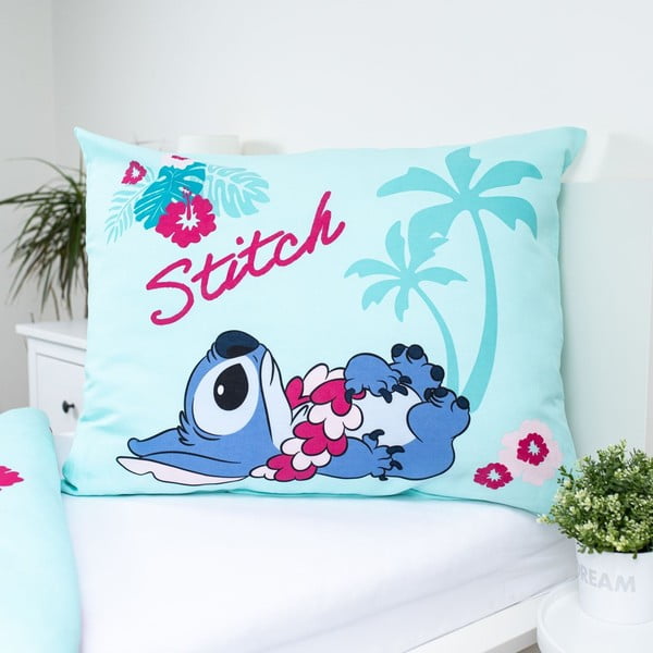Plava pamučna dječja posteljina za krevet za jednu osobu 140x200 cm Lilo a Stitch "Hawaii"  – Jerry Fabrics-image-3