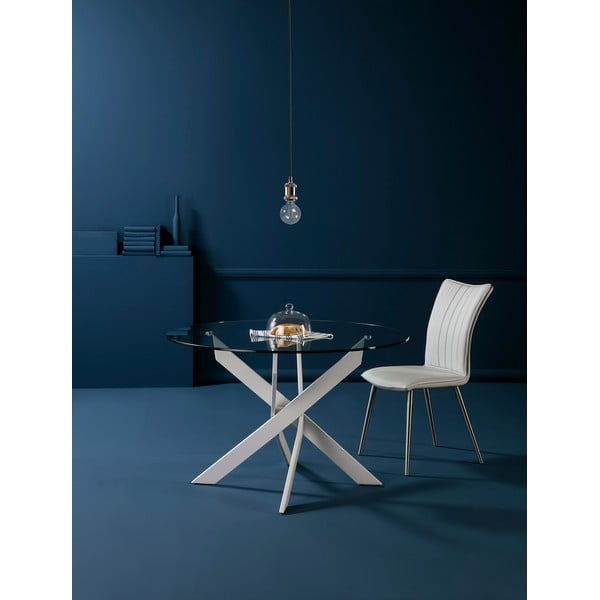 Okrugao blagovaonski stol sa staklenom pločom stola 120x120 cm Ruth – Marckeric-image-1