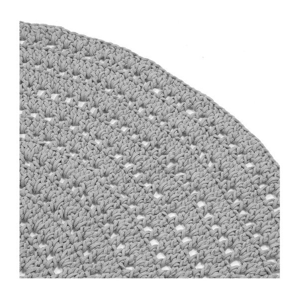 Sivi okrugli pamučni tepih LABEL51 Knitted, ⌀ 150 cm-image-2