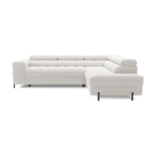 Krem sklopiva/s prostorom za odlaganje kutna garnitura od bouclé tkanine (s desnim kutom/u obliku slova L) Ferucce – ELTAP-image-2