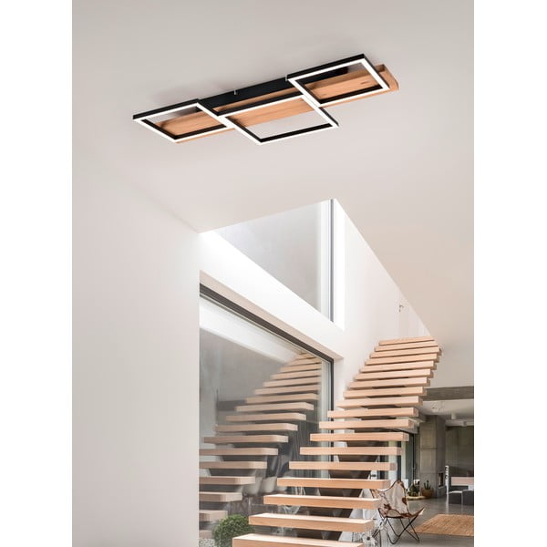 Crna/u prirodnoj boji LED stropna svjetiljka s mogućnosti zatamnjivanja 34x65 cm Harper – Trio-image-1