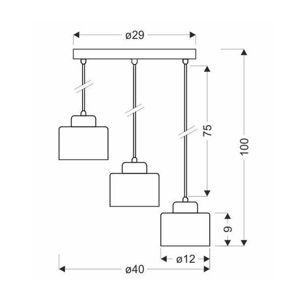Crna metalna visilica Wama - Candellux Lighting-image-1