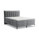 Sivi boxspring krevet s prostorom za odlaganje 180x200 cm Mikana – Makamii